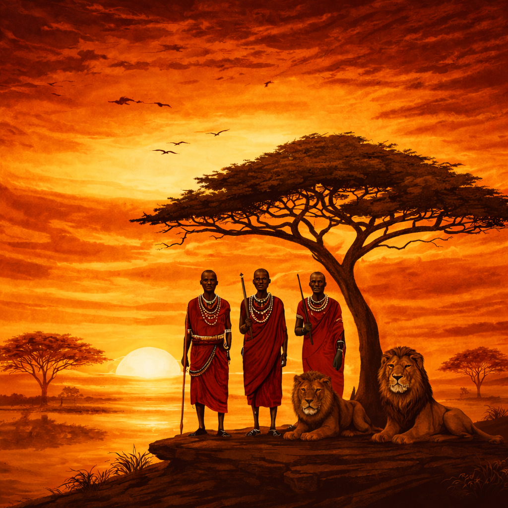 Guardians of the Savannah 20 x 20 cm