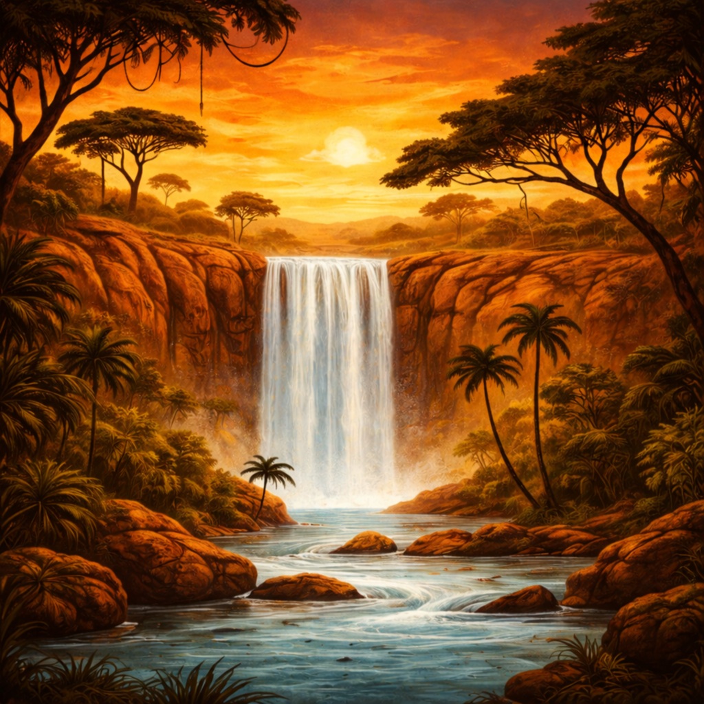 Falls of the Eternal Plains 20 x 20 cm